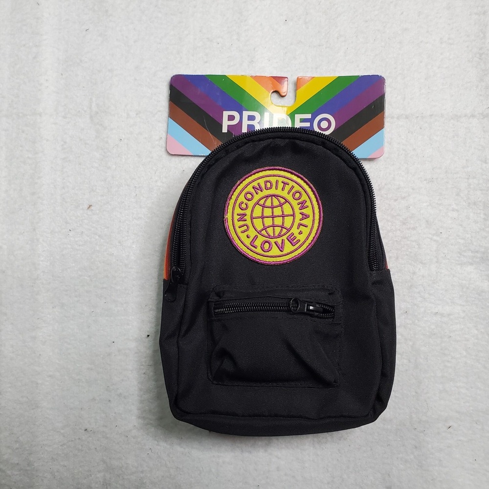 PRIDE Backpack For Dog Rainbow Harness Unconditional Love 2 Zip Pockets XXS/XS